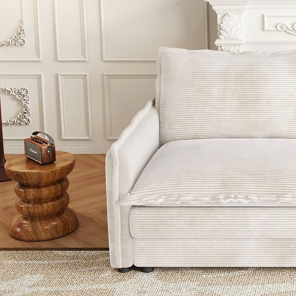 Detail of NIMBUS corduroy fabric and cushions